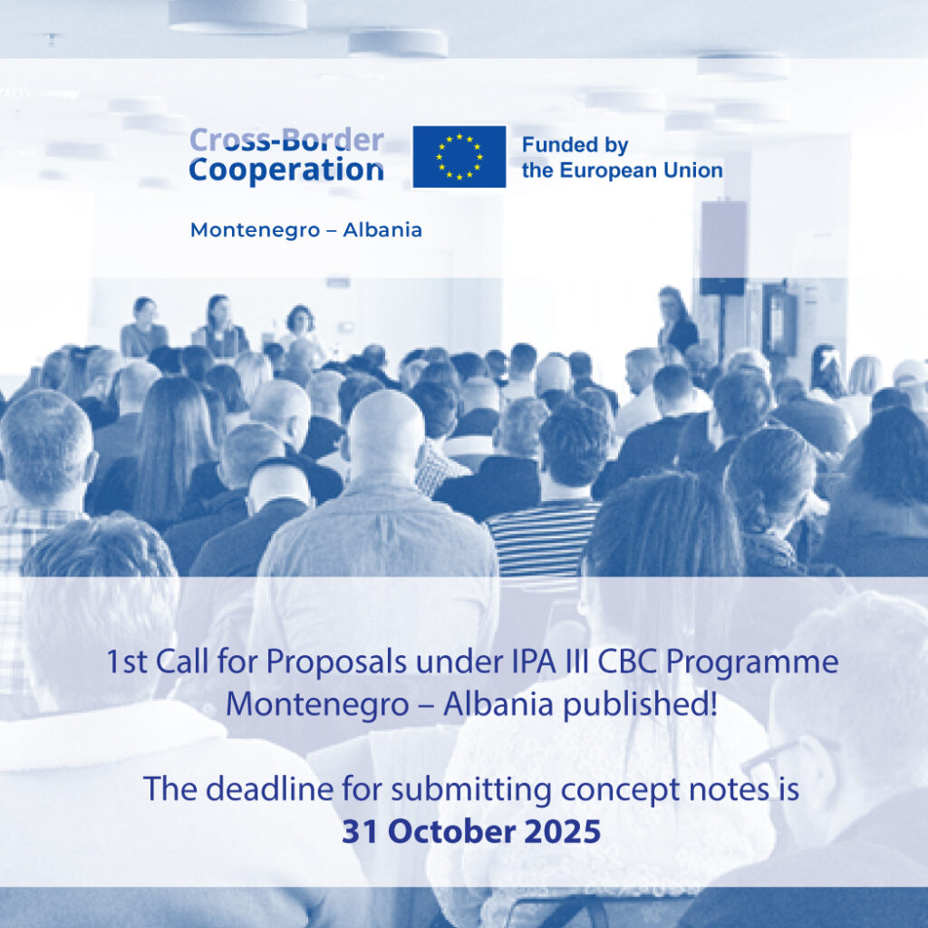 First Call for Projects under the IPA III Cross-Border Cooperation Programme Montenegro – Albania, Worth Nearly €7.5 Million, Published
